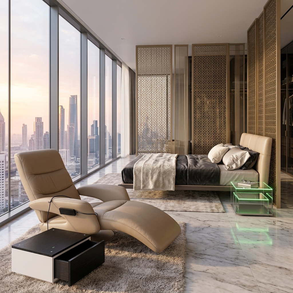 Bedroom seating vignette